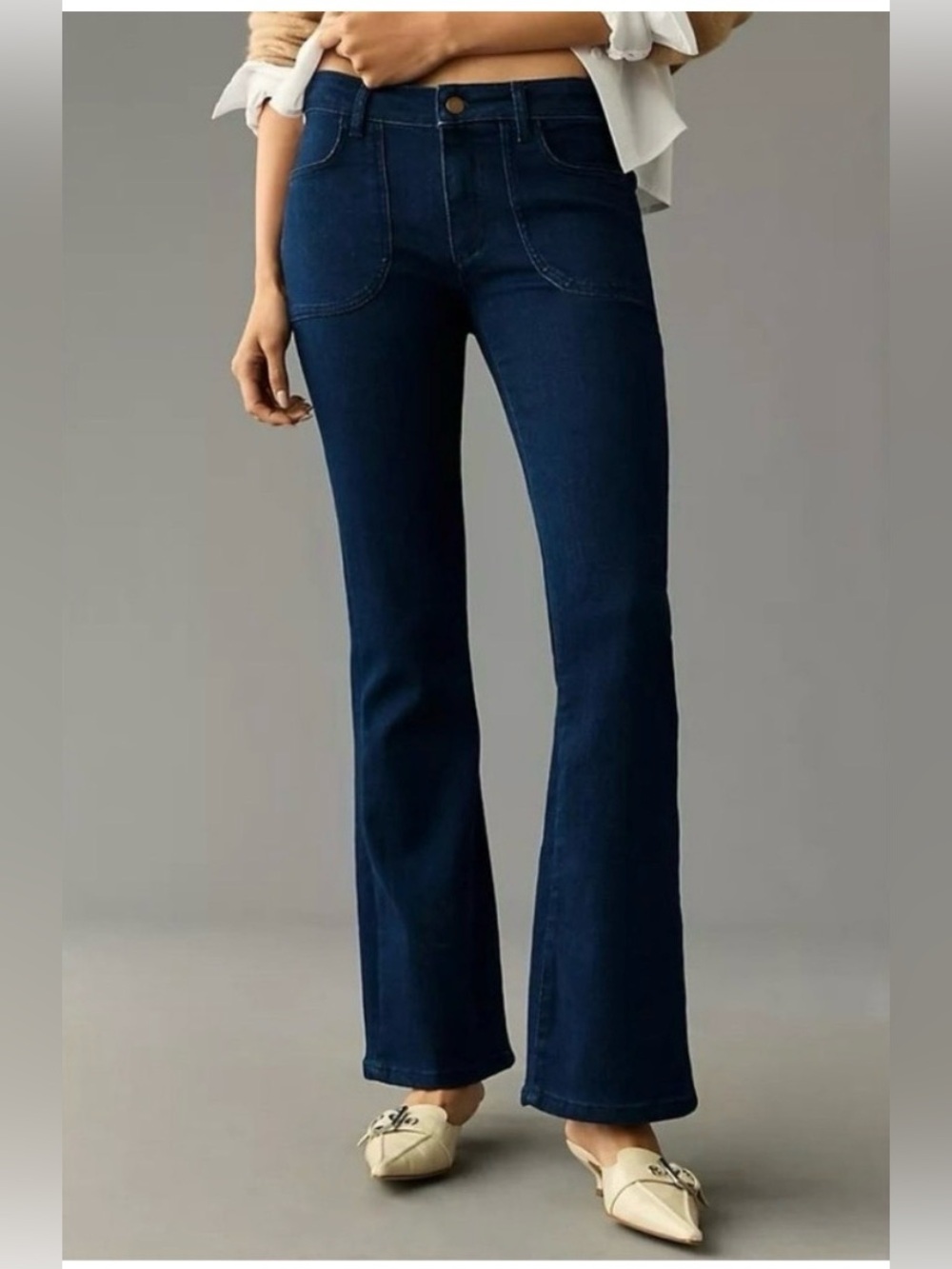 Pilcro The Icon Low-Rise Flare Jeans Dark Wash Size 25 - Picture 3 of 15